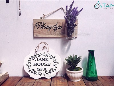 Bảng gỗ treo cửa Jane' House