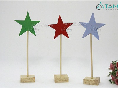 Cây ngôi sao để bàn bằng gỗ số 13