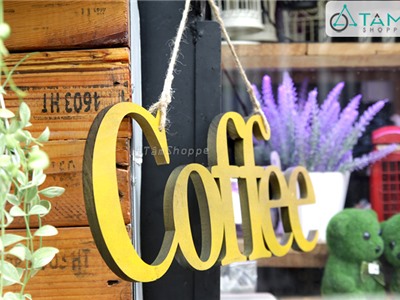Chữ gỗ COFFEE treo cửa