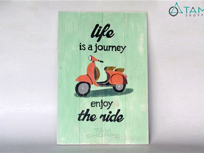 Tranh gỗ Vintage hình Vespa cổ