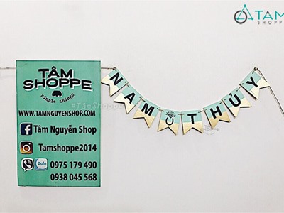 Dây chữ trang trí vẽ tay Nam & Thủy