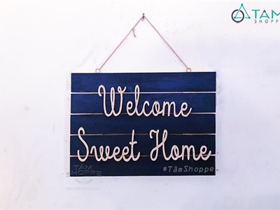 Bảng welcome chữ gỗ dán nổi SWEET HOME