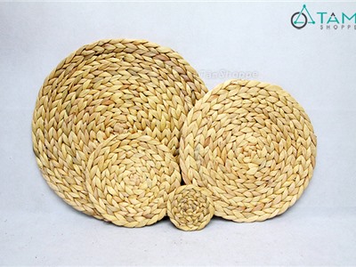 Tấm lót thảm lục bình tròn trang trí nhiều cỡ LB-TLB-01