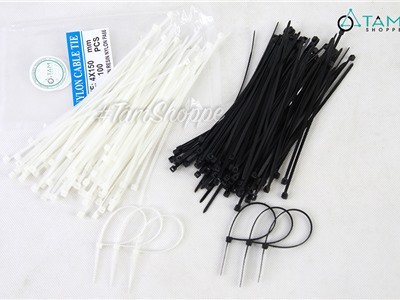 Dây rút nhựa trắng đen nhiều cỡ (bịch 100 đủ) DCHM-DR-01