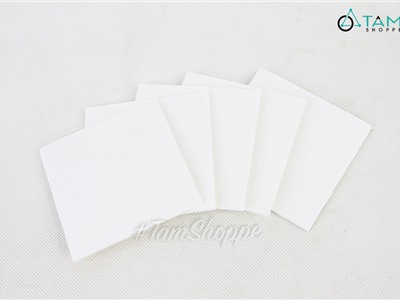 Set 05 miếng băng keo 2 mặt trắng vuông xốp siêu dính cạnh 8cm DCHM-BK-04