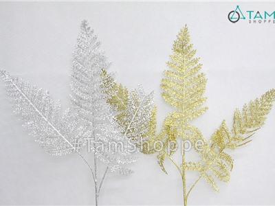 Cành lá dương xỉ Lady fern giả phủ kim tuyến CHG-117