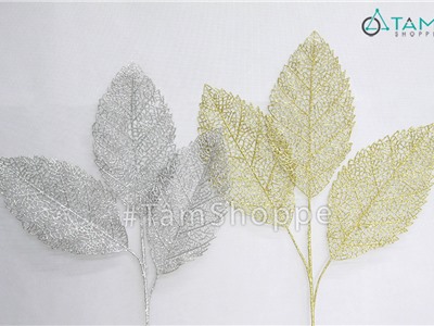 Cành xương lá anh đào phủ kim tuyến CHG-120