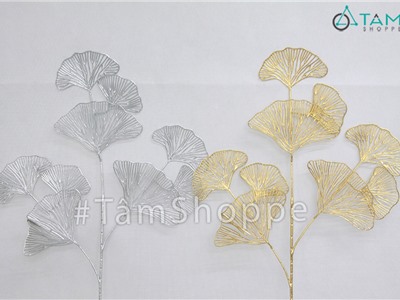 Cành lá rẻ quạt giả ánh kim CHG-114