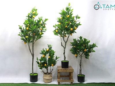 Cây chanh vàng Mỹ giả trang trí loại 01  F-CHGL-09
