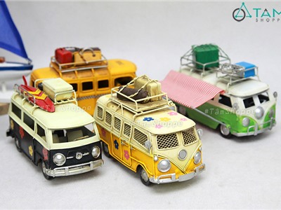 Mô hình xe bus cổ điển bằng sắt Volkswagen dài 16cm nhiều kiểu MHS-XE-08