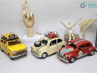 Mô hình xe ô tô Vintage bằng sắt Bigsize dài 23-25cm MHS-XE-12