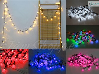 Dây đèn Led trái bi bọt nước bi nhỏ Thái Lan 10m 96 Led nhiều màu chọn