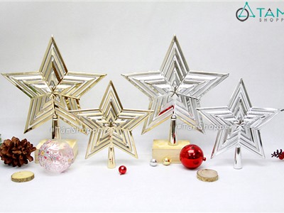 Ngôi sao rỗng gắn đỉnh cây thông Noel bằng nhựa X-NSGD-03