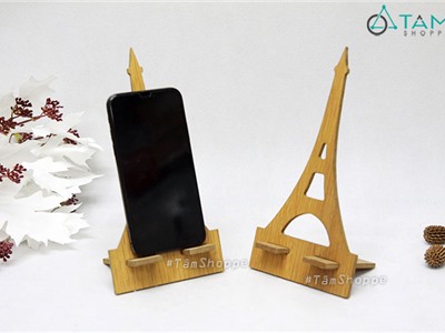Giá đỡ điện thoại tháp Eiffel bằng gỗ để bàn W-GĐĐT-13