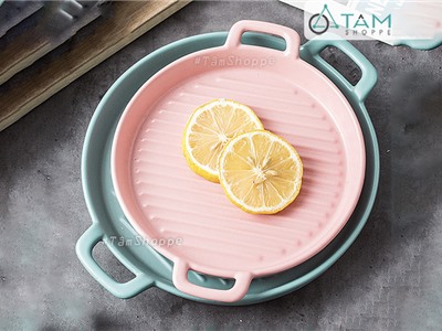 Chảo gốm sứ cao cấp tròn 2 quai cầm trơn màu Nordic Style