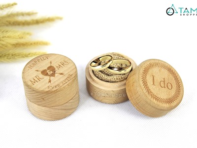 Hộp đựng nhẫn cưới tròn các mẫu TTC-24