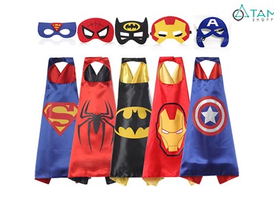 Áo choàng siêu anh hùng trẻ em vải xịn tặng mặt nạ nỉ HLW-AC-01
