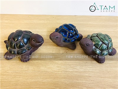 Tượng rùa gốm nâu đất TCV-RUA-01