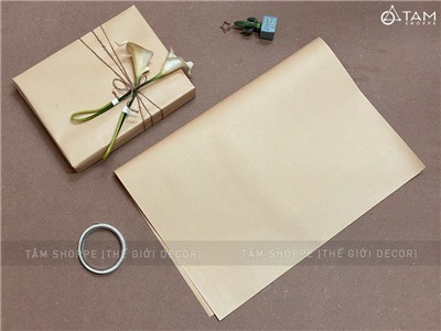 Giấy Kraft xi măng nâu gói quà 50x70cm GIAYGOIQUA-01
