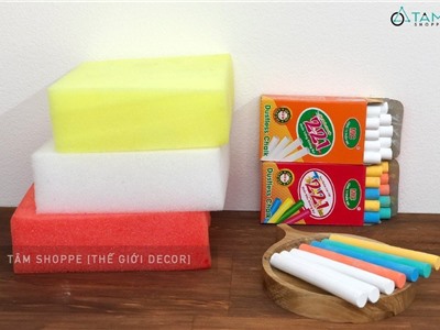 Phấn viết bảng không bụi mút lau bảng đen