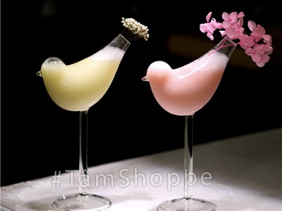 Ly thủy tinh cocktail hình con chim 150ml LTT-01