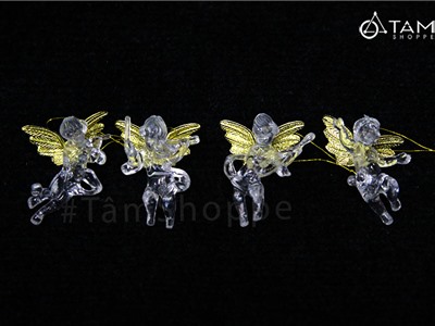 Set 4 phụ kiện trong suốt trang trí noel thiên thần X-PKTCT-67