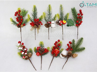 Cành cây thông hoa quả mọng đỏ X-PKTCT-66