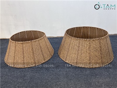 Hàng rào đế tròn che gốc cây thông Noel [Nhựa giả mây cao cấp] HANGRAO-02