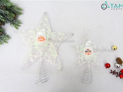 Ngôi sao lò xo gắn đỉnh cây thông Noel sợi kim tuyến X-NSGD-04