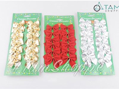 Set 12 nơ trang trí bắt sáng ĐK5.5cm cùng màu X-PKHM-23