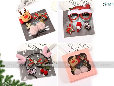  Set phụ kiện kẹp tóc mắt kính Giáng sinh SPKHT-X-01