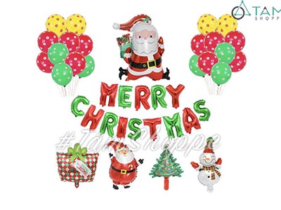 Set trang trí Noel Ông già vui nhộn 4 icon SNE-GSTS004