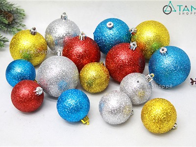 Set 6 Trái châu kim tuyến cùng màu