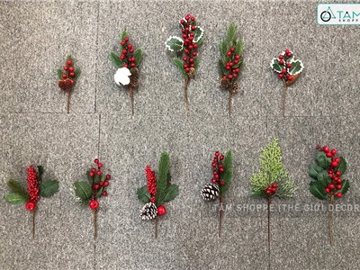 Cành cây thông hoa quả mọng đỏ X-PKTCT-67