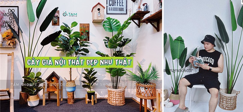 CÂY XANH GIẢ TRANG TRÍ NỘI THẤT ĐẸP NHƯ THẬT
