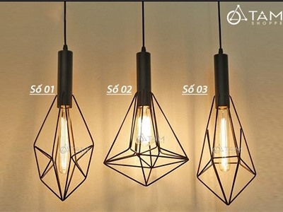 Đèn thả trần khung sắt MŨI ĐAO