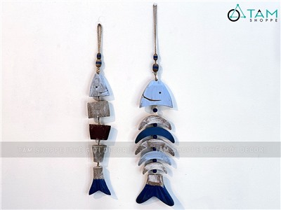 Dây treo cá gỗ kiểu xương phân khúc độc đáo [Thủ công - tỉ mỉ] DTR-BIEN-11