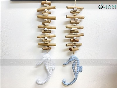 Dây treo cá ngựa xương gỗ dài [Thủ công - Giả cổ] DTR-BIEN-09