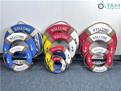 Phao cứu sinh decor chữ welcome kiểu color [3 kiểu - nhiều size] PHAOCUUSINH-02