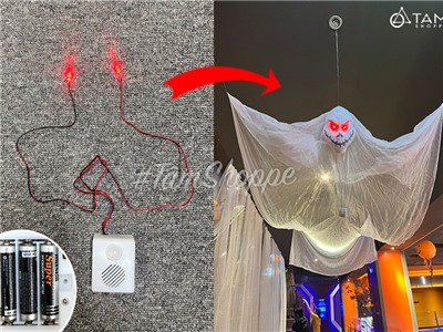 Bộ cảm ứng điện tử mắt đèn Led đỏ phát tiếng cười kinh dị Halloween LED-BOCAMUNG-01