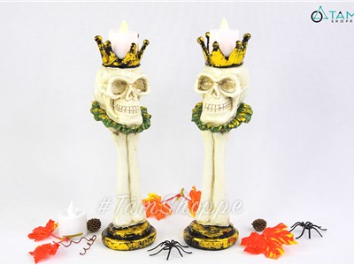  Chân nến đầu lâu vương miện đế cao hoàng gia CHN-32