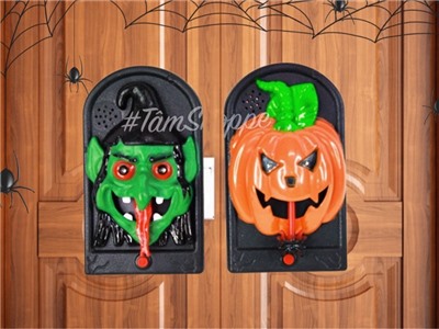 Chuông cửa điện tử bí ngô tiểu yêu tinh (thè lưỡi - phát giọng nói - tặng pin) CHUONGCUA-01