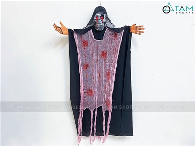 Con ma đầu lâu mút khóc máu áo đen dài 100cm HLW-MAQUY-11