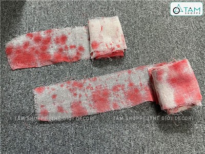 Dây băng cảnh báo vải trắng dính máu bản 8cm dài 1-5m PK-VAI-06