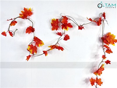 Dây lá phong cam trang trí dài 270cm F-DAYLA-01