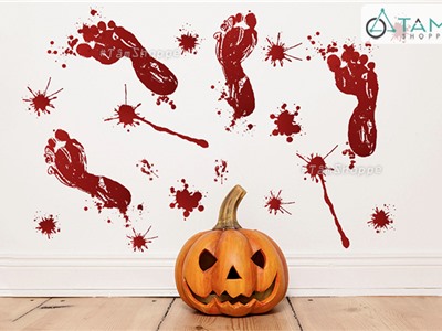 Decal Halloween dán kính tay chân máu nhiều kiểu HLW-DECAL-03