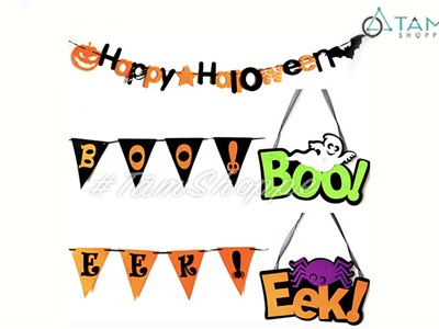 Dây treo trang trí Halloween vải nỉ dễ thương nhiều kiểu HLW-DT-10