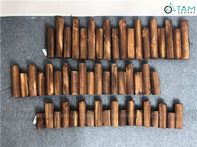 Hàng rào gỗ trang trí cây tròn tự nhiên nối sẵn dài 85cm HANGRAO-01