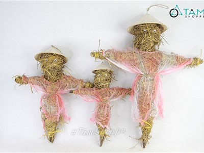 Mô hình bù nhìn rơm đội nón lá 3 kích cỡ BNHIN-01