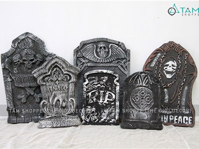  Tấm bia mộ giả trang trí bằng mút xốp nhiều kiểu HLW-BIAMO-01